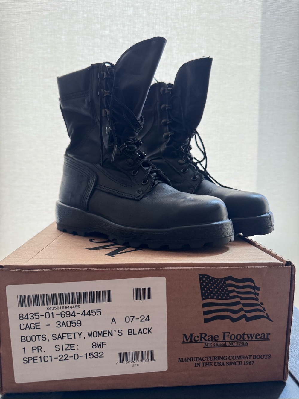 McRae Women’s Black Combat & Moto Boots - Safety Lace-Up